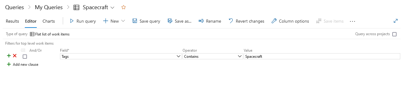 Define query tags